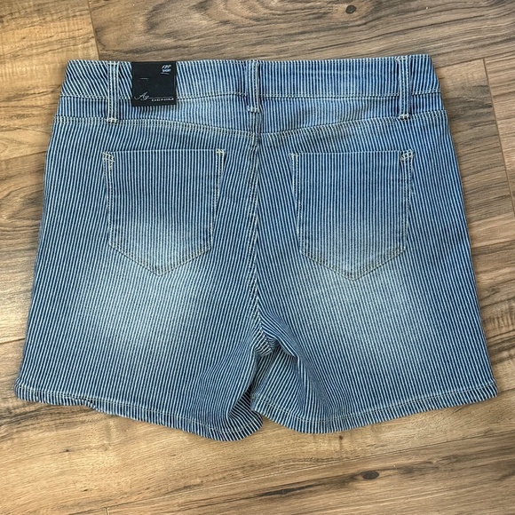 Ag Adriano Goldschmied Blue White Railroad Stripe Pattern Women's Shorts 12P NWT - Picture 6 of 9